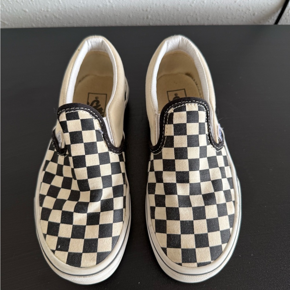 Vans Kids Black and White Checkered Sneakers